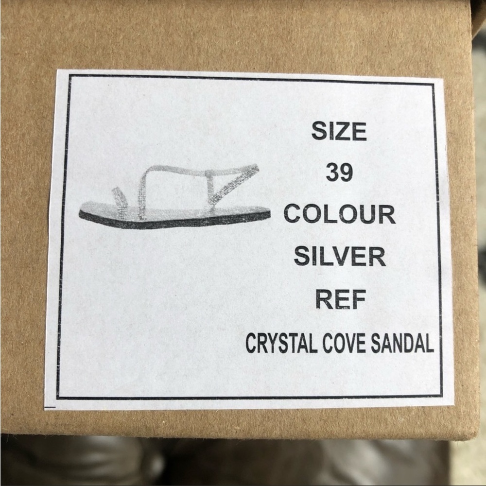 New Free People Silver Crystal Cove Sandal OB1128798 flat embellished sparkle - Picture 3 of 8